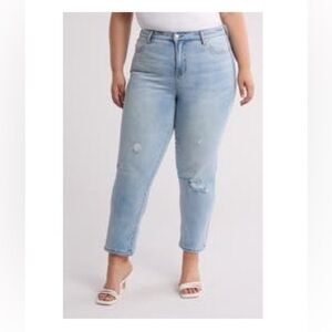 OAT | Light Wash Straight Leg High-Rise Denim - 20W